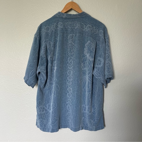 Tommy Bahama Men's Blue Hawaiian Tropical Silk Button Up Shirt Size L - Picture 5 of 6